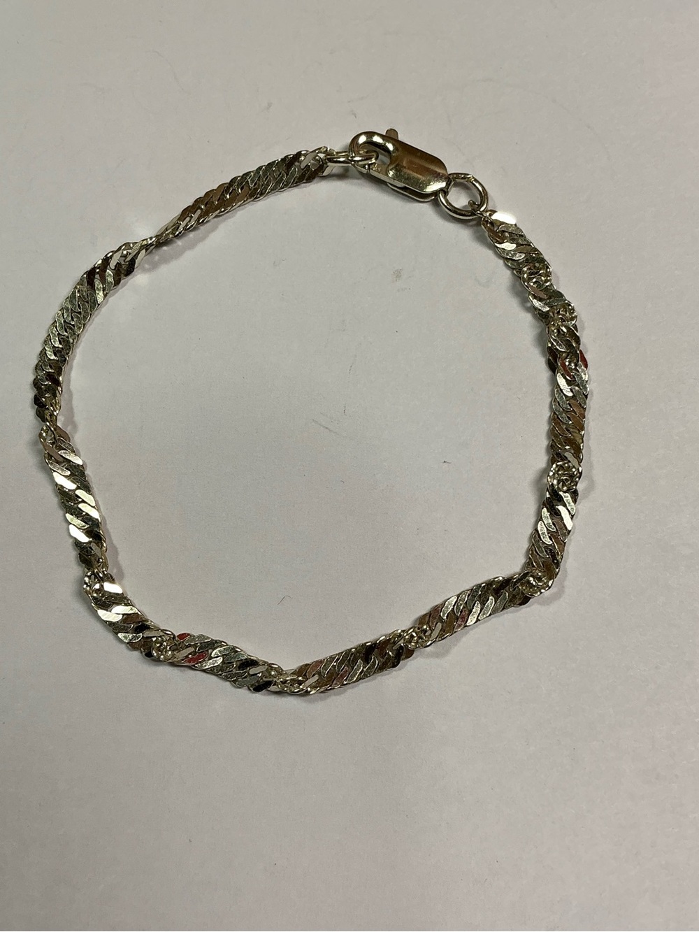 Sterling Silver Twisted Bracelet - Silver 7 inches long